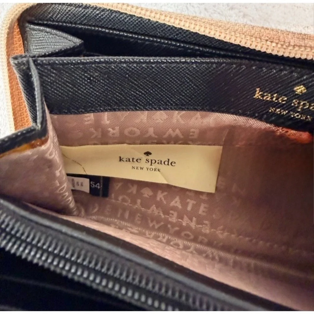 Kate Spade New York Rose Gold Glitter Zip Around Wallet Continental Clutch